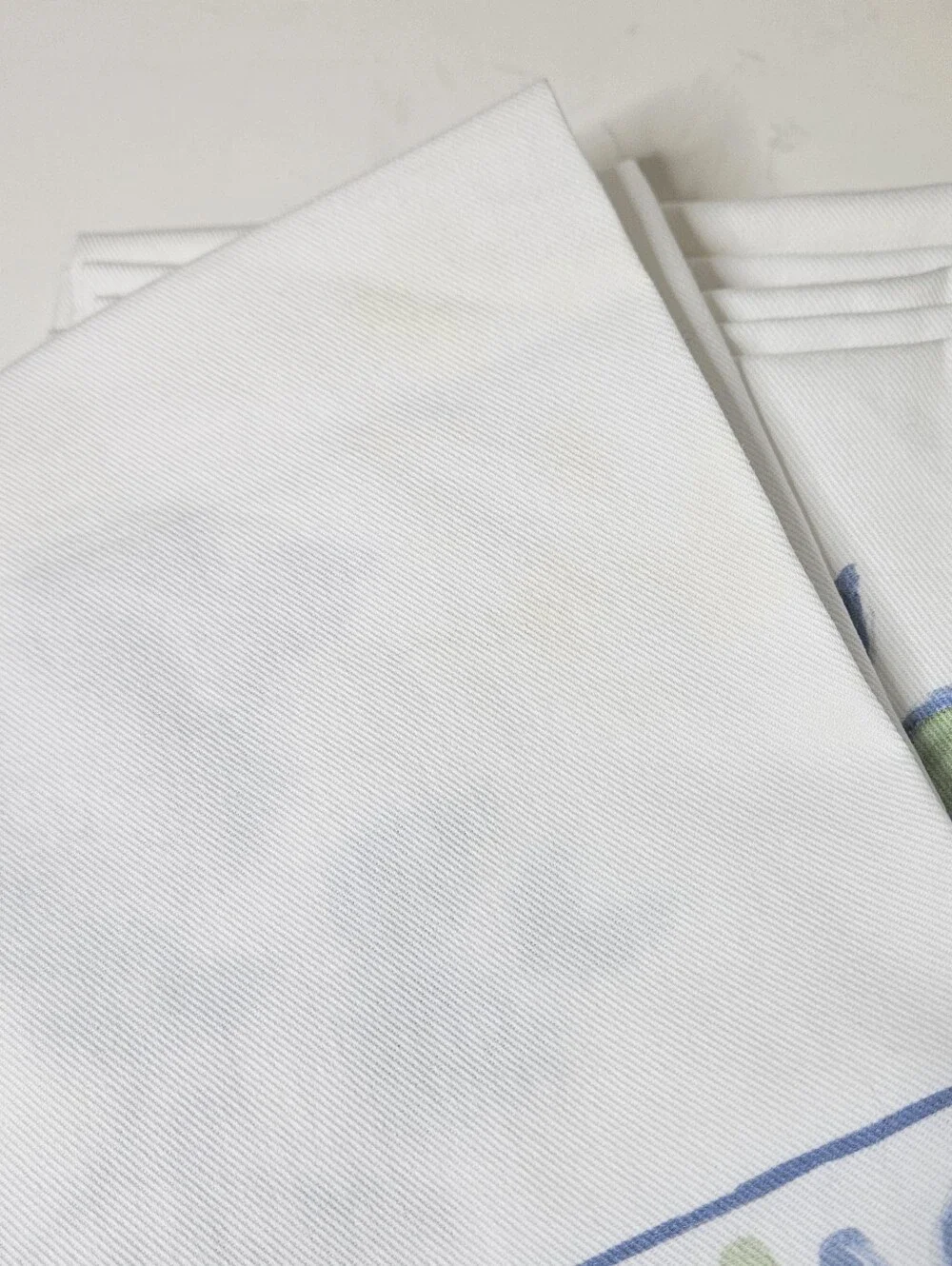 Williams Sonoma Painted Vine Napkins Blue Green Floral On Cotton, Set Of 12